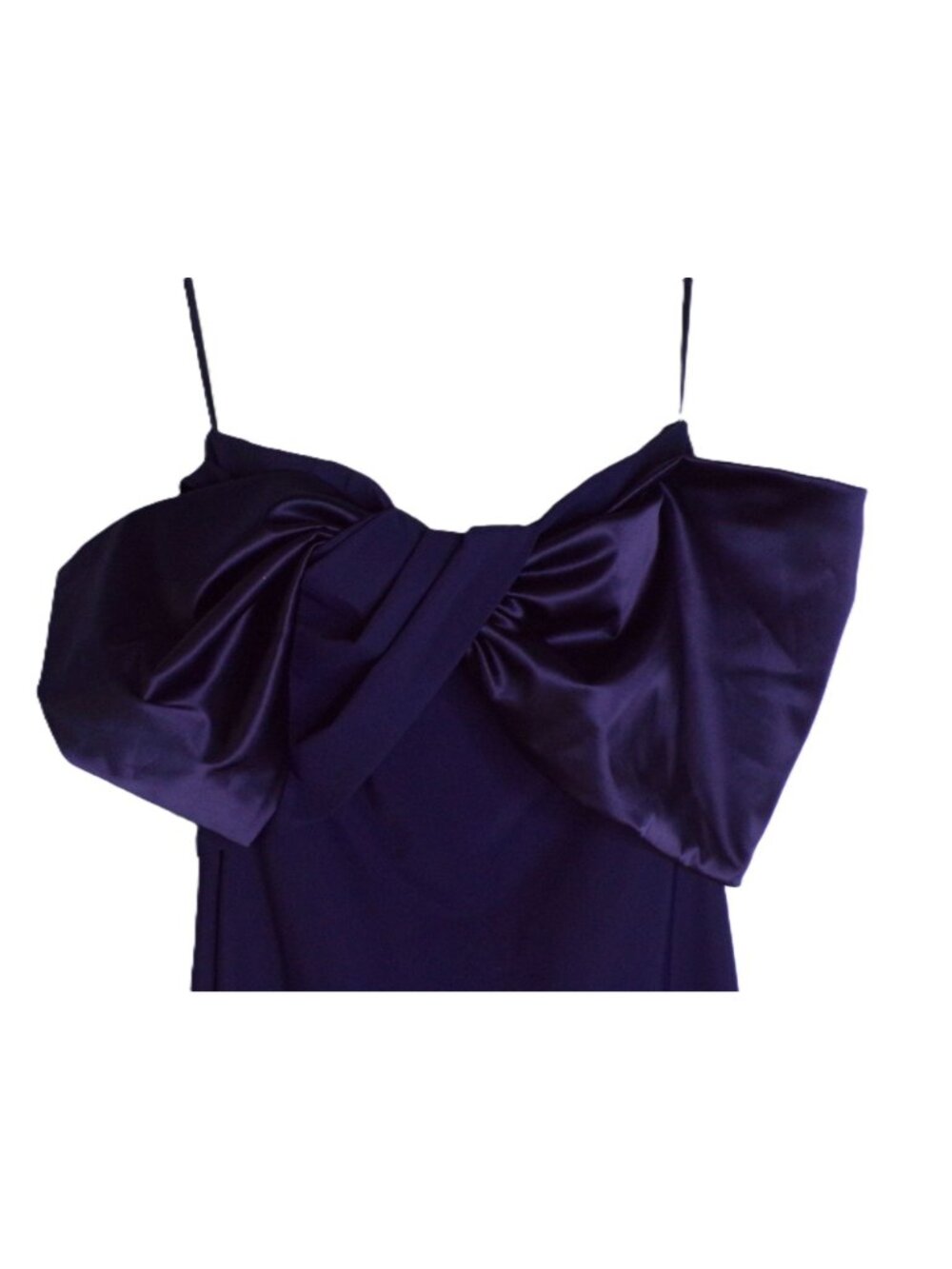🆕CHIARA BONI Vezia Off Shoulder Gown Dress 8 Navy Blue - Picture 12 of 15